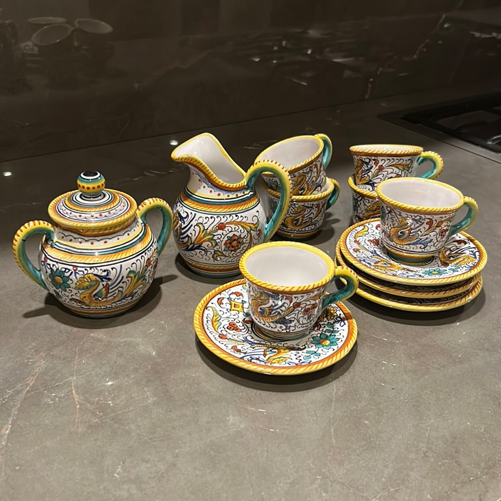 Hand Painted Espresso Set
